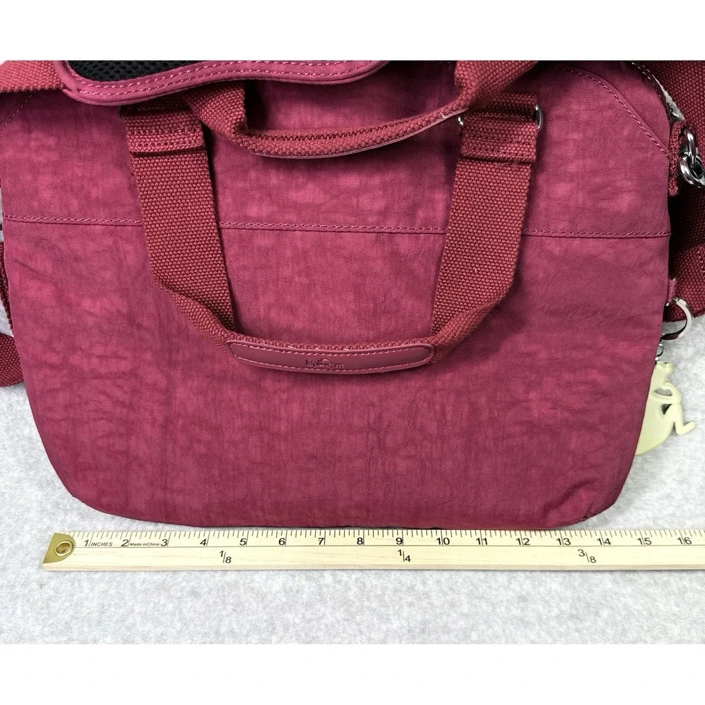 KIPLING Digifly Padded Laptop Case Magenta Strap Monkey Charm Computer Sleeve - Picture 7 of 9